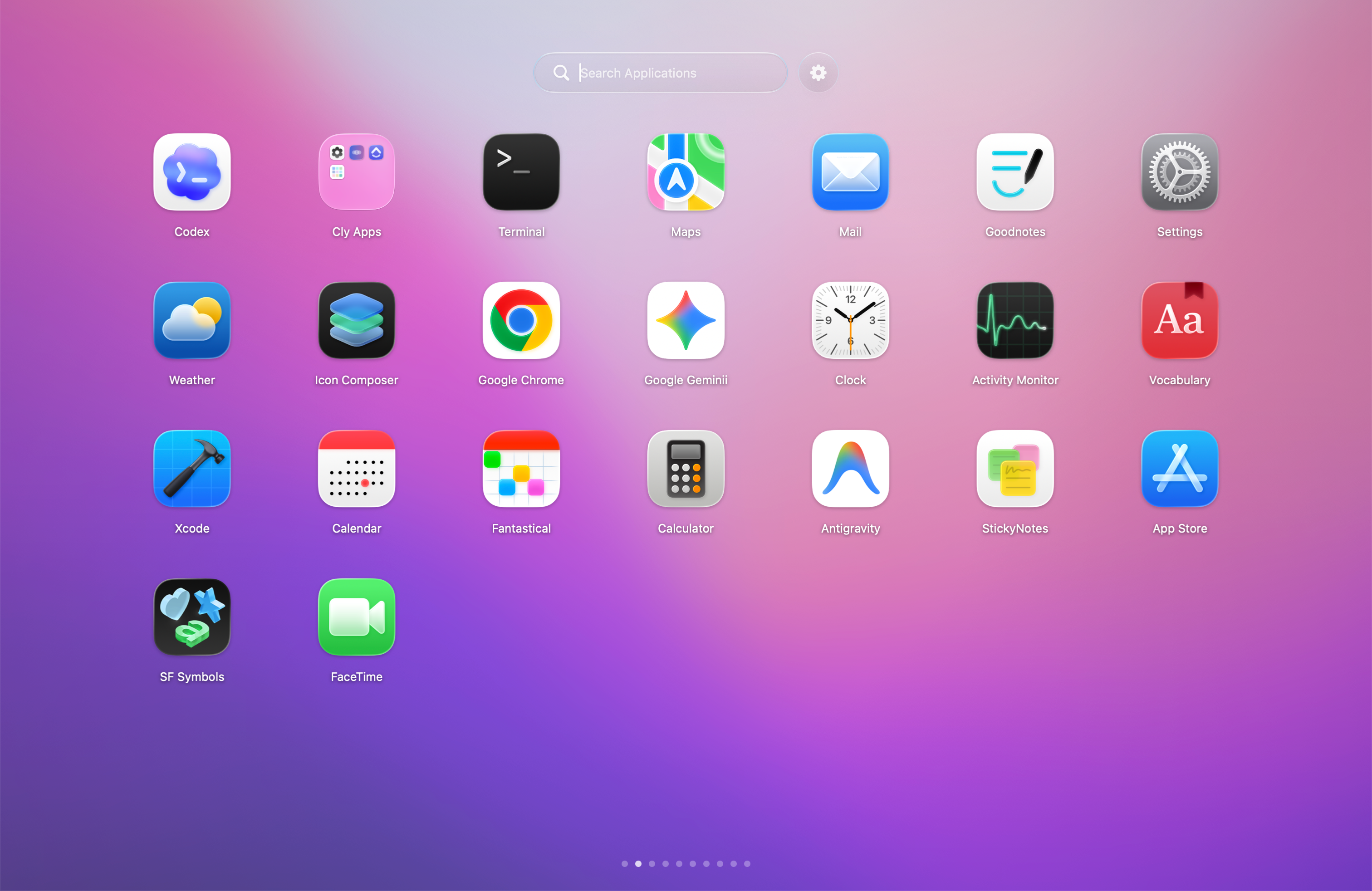 KidoX showing a Launchpad-style grid of Mac apps.